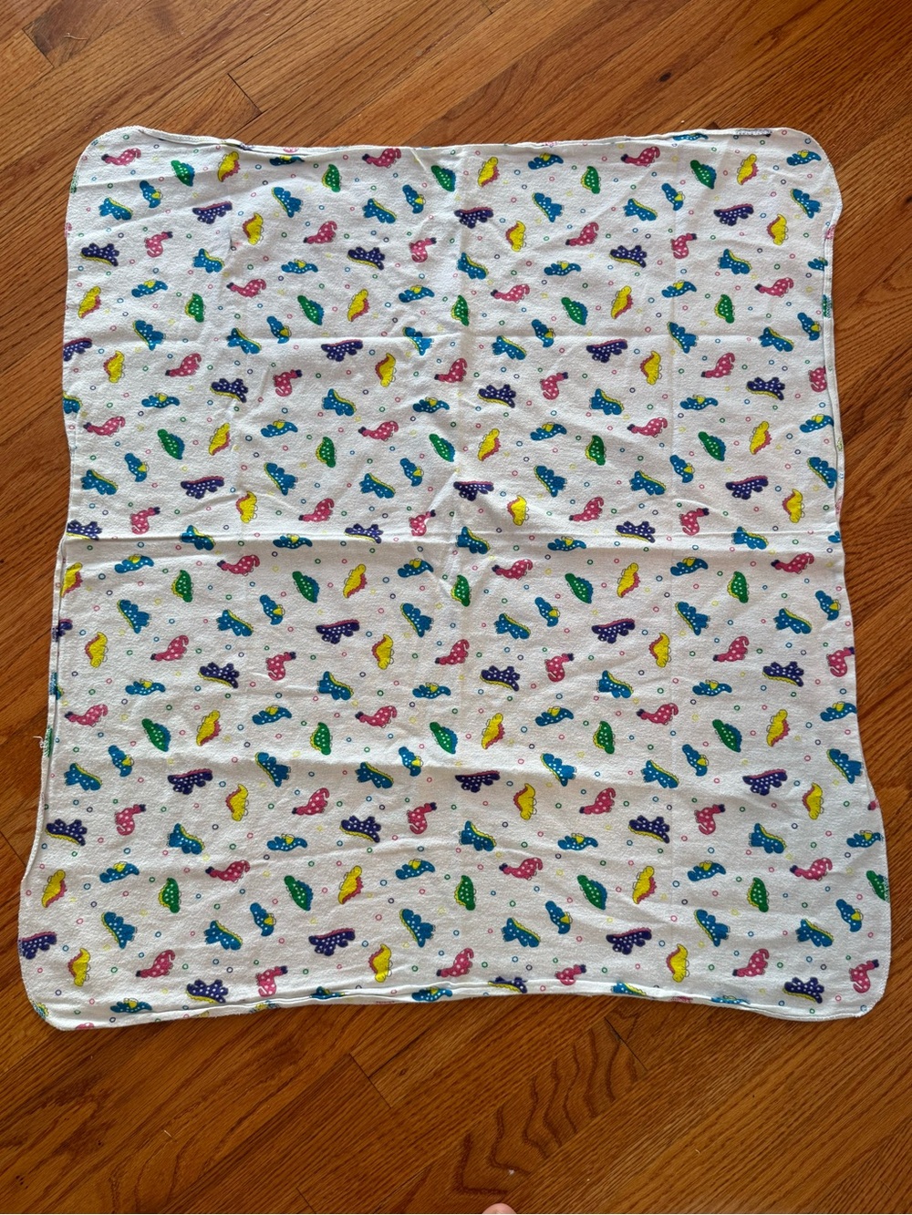 Vintage Medline Dinosaur Hospital Receiving Baby Blanket Flannel Cotton Wrap